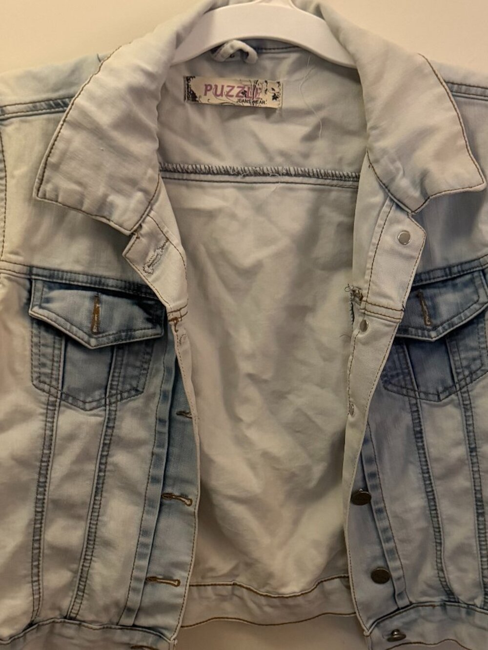 Y2K Puzzle Jeans Wear Denim Vest W L